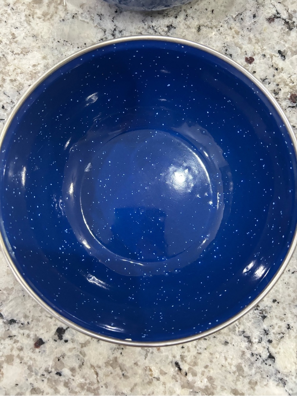 Blue Enamel Speckled Camping Dish Set Vintage Farmhouse Decor - Picture 12 of 16